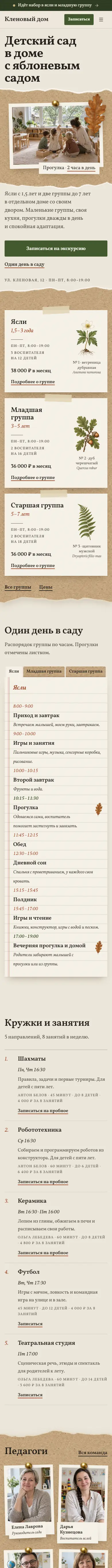 Первый экран главной в теме «Лесная полянка» на телефоне